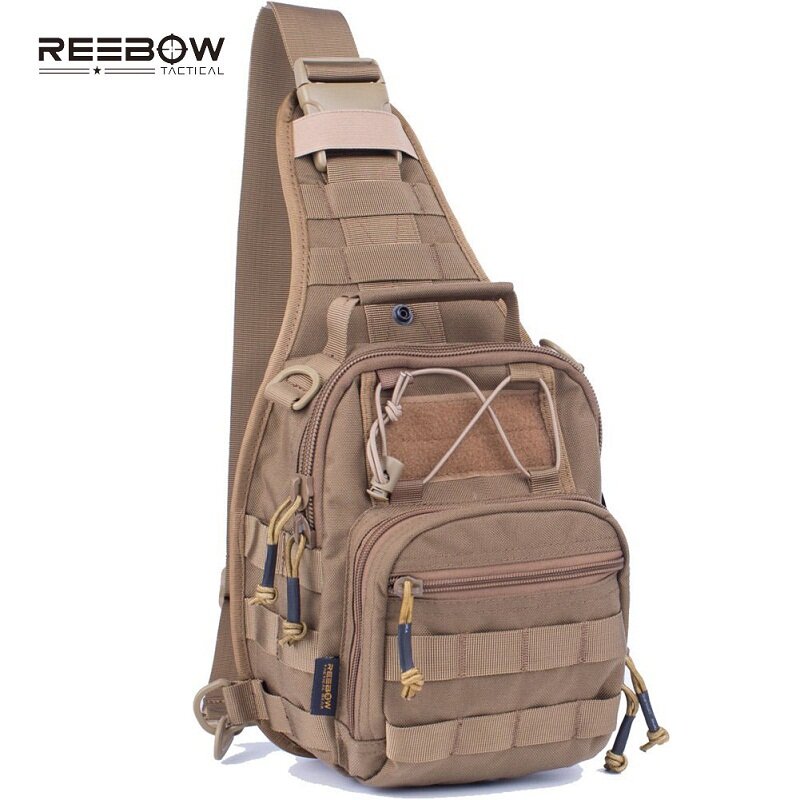 Reebow Military Tactical Single Sling Bag Pack EDC Molle Travel Crossbody Chest Packs for Outdoor Sports