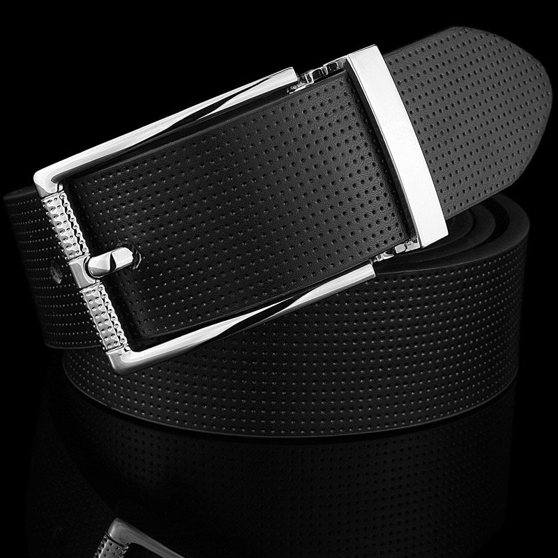 Cinturón de piel auténtica para hombre, hebilla de pin de alta calidad, correa de cintura de diseñador clásico, color blanco, a la moda, [B78]