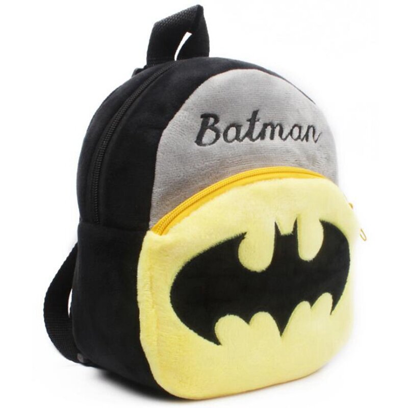 Mochilas de felpa de dibujos animados para niños, Mini mochila escolar para niño, mochila de Batman, cómodas y suaves bolsas de bebé