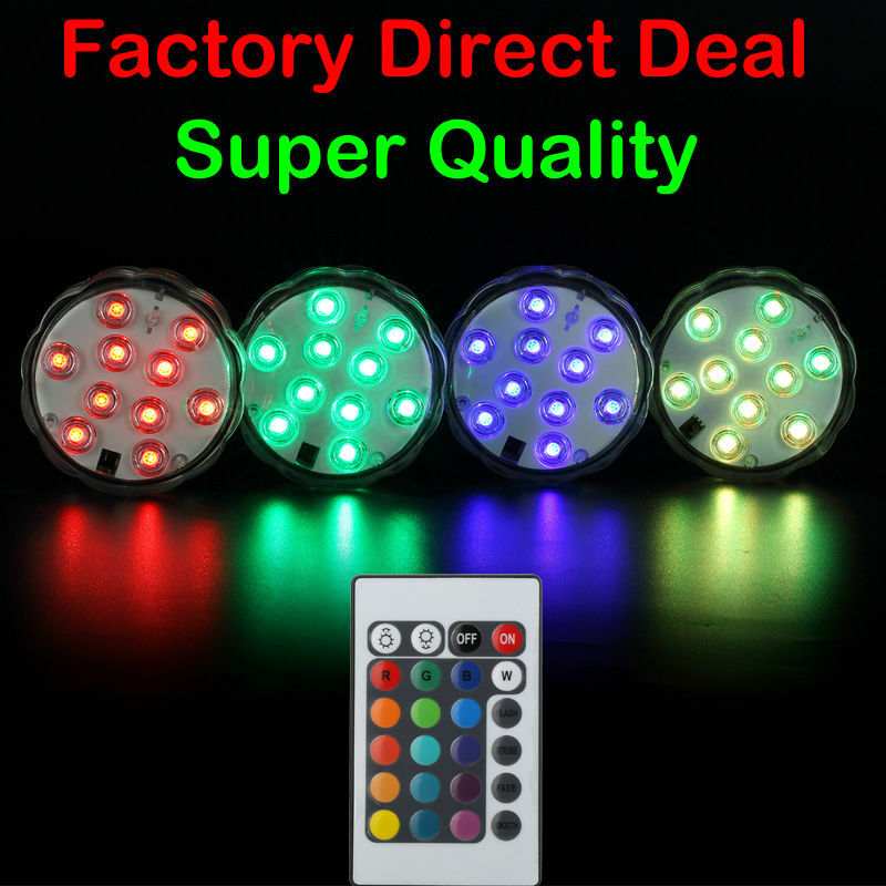 Submersible LED Lights Battery Operated RGB Multi Color Remote Controlled Waterproof Light for Aquarium, Party, Wedding party