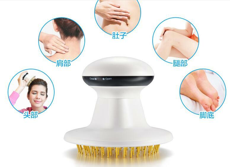 Electric Acupuncture Point Massage Head Scalp Massager Electronic Comb Brush Vibrating Pressure Relieve Stress Hair Battery