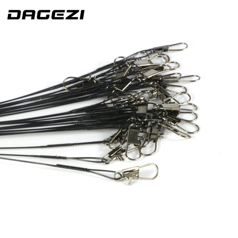 DAGEZI – ligne de pêche, Leader de fil en acier, boîte de matériel de pêche, accessoires d'équipement, connecteur pivotant en cuivre, 30 pièces/lot