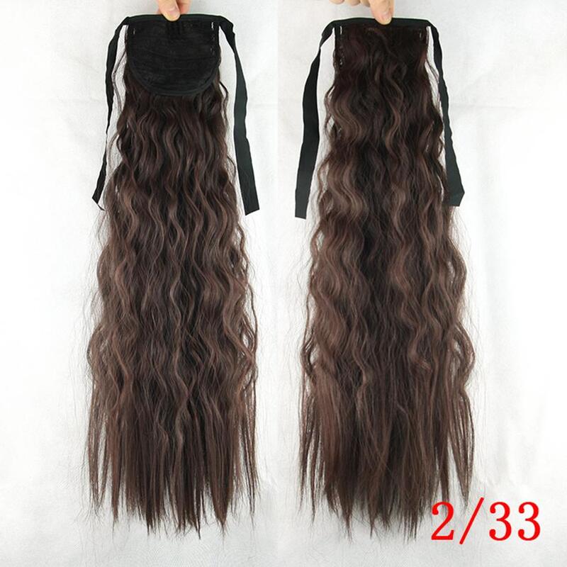 Накладные волосы для женщин, длинные, черные, кудрявые, с конским хвостом