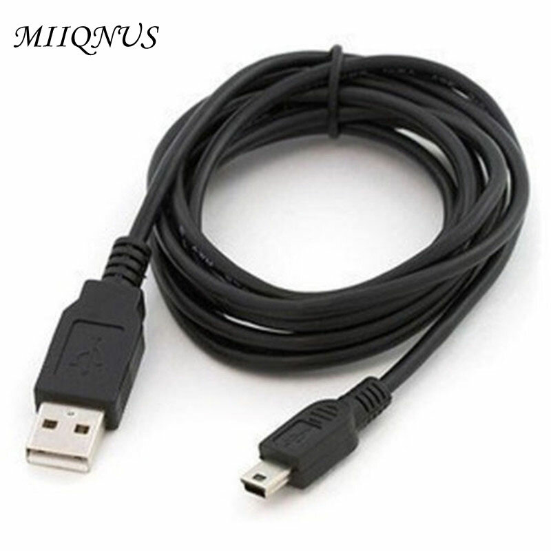 USB 2.0 A Macho para Mini USB B Masculino Cabo Adaptador, 5P, OTG, V3 Port, Extensão USB, cabo de carregamento, 50 cm, 80 cm Comprimento, Preto, 1 Pc