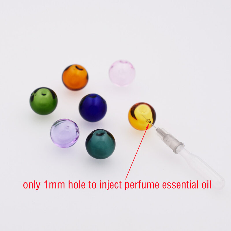 Difusor de Perfume de 2 piezas, bola de cristal de 8-16mm, botella de aromaterapia de aceite esencial hecha a mano, colgante de cristal para joyería