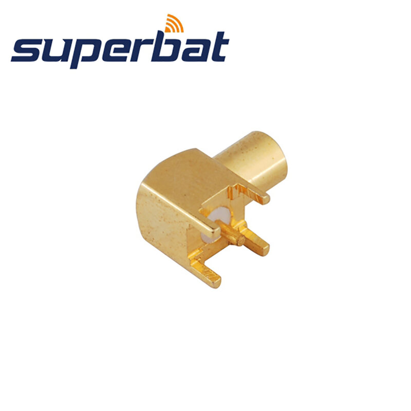 Superbat-MCX 스루 홀 암 PCB 마운트, 솔더 포스트 중간 버전 커넥터 포함, 10 개