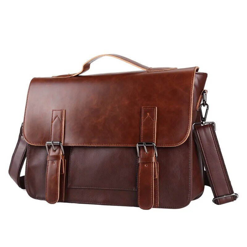 Bag men's Leather briefcase Male man laptop bag natural Leather for men Messenger bags men's briefcases