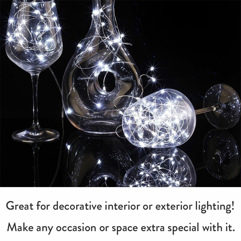 1M 2M 3M 10 20 30 LED a forma di sughero argento filo di rame stringa fata luce bottiglia di vino per la decorazione della festa di natale artigianale in vetro