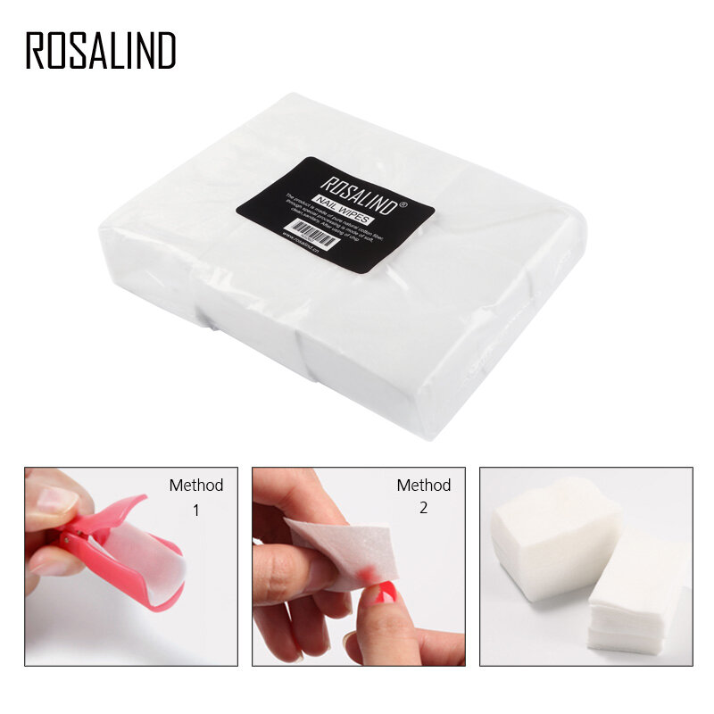 Rosalind lint livre guardanapos desengraxador de unhas 700 pçs/lote removedor de esmalte toalhetes algodão desengraxar unha arte manicure ferramenta