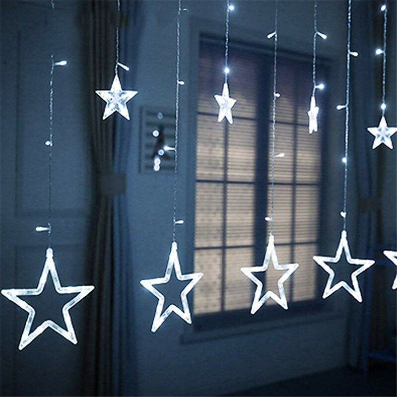 Cordão de luzes de led romântico para decoração, 2.5m, luz de natal, fadas, com cortinas de luz, para feriados, casamentos, festas