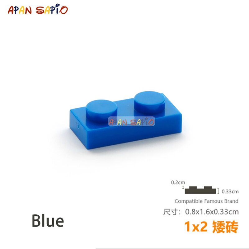 50pcs/lot DIY Blocks Building Bricks Thin 1X2 Educational Assemblage Construction Toys for Children Compatible With Brand