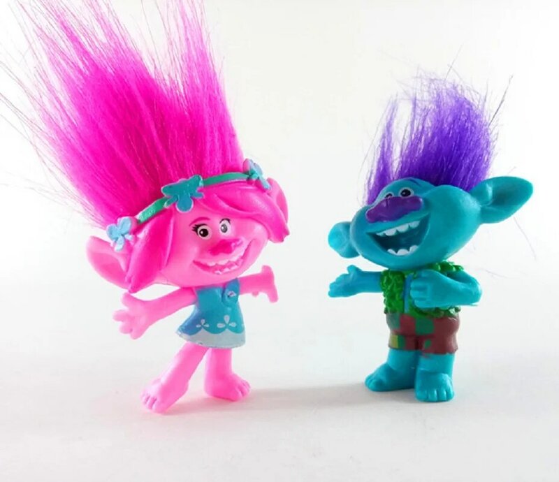 10cm New Movie Trolls Good Luck Trolls Bobbi Princess Bran character toys kids gift