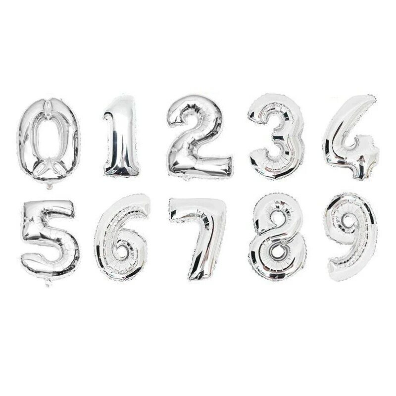 16‘’ 32 inches 0-9 Number 9 colors available Foil Balloons globos Digit Ballons Birthday Party decorations kids Wedding Balloon
