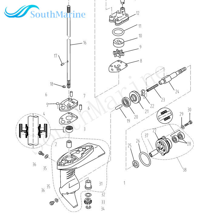 Подвесной блок сцепления двигателя фреза для Parsun HDX 4-тактный лодочный двигатель F2.6