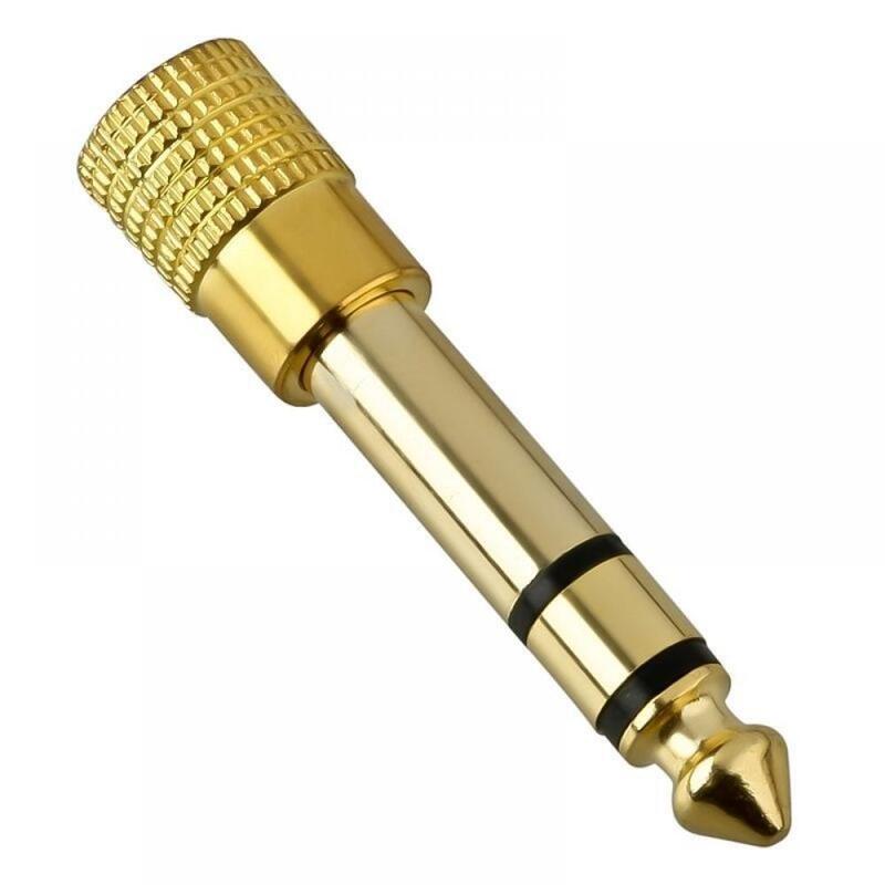 Adaptador de Audio para auriculares estéreo, conector macho de 6,3mm y 1/4 "a 3,5mm y 1/8", color dorado, para el hogar, gran oferta