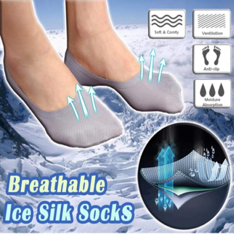 Livraison gratuite femmes respirant glace soie chaussettes mode coton soie doux antidérapant mince Sports 3 paires femmes chaussettes confortables