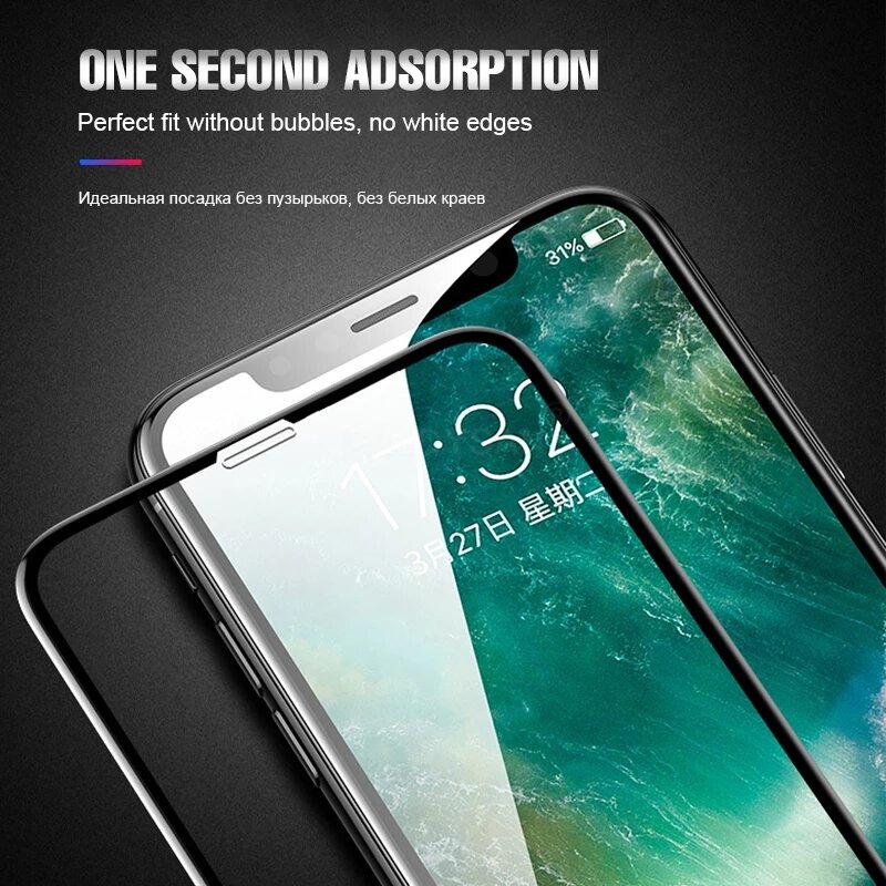Suntaiho-cristal protector 9D para iPhone, protector de pantalla de vidrio para iPhone X, XS, 6, 6S, 7, 8 plus, 13, 12 pro Max, 11, XR