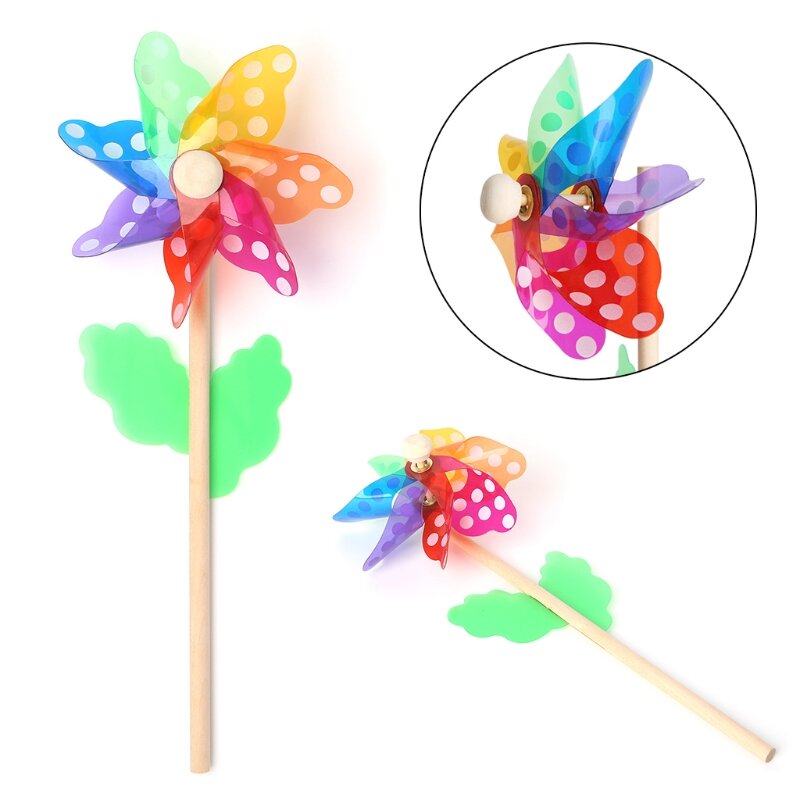HBB Windmill Toys Children Kids Garden Decoration 7 Leaves Colorful Outdoors Spinner