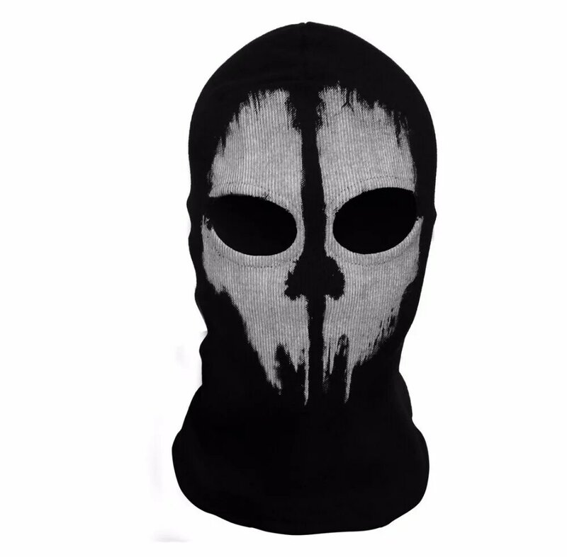 SzBlaZe Merek COD Ghosts Cetak Kapas Kaus Kaki Balaclava Masker Skullies Beanies untuk Halloween Permainan Perang Cosplay CS Pemain Tutup Kepala