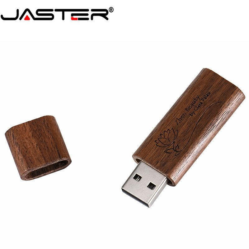جاستر (شعار مخصص مجاني) محرك فلاش USB خشبية القلم سائق رقائق الخشب بندريف 4GB 8GB 16GB 32GB ذاكرة عصا هدية الزفاف