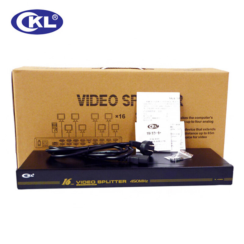 CKL-916B High Quality 16 port VGA Splitter 1 to 16 VGA Distribution for Projector,Display,TV support 450Mhz 2048*1536