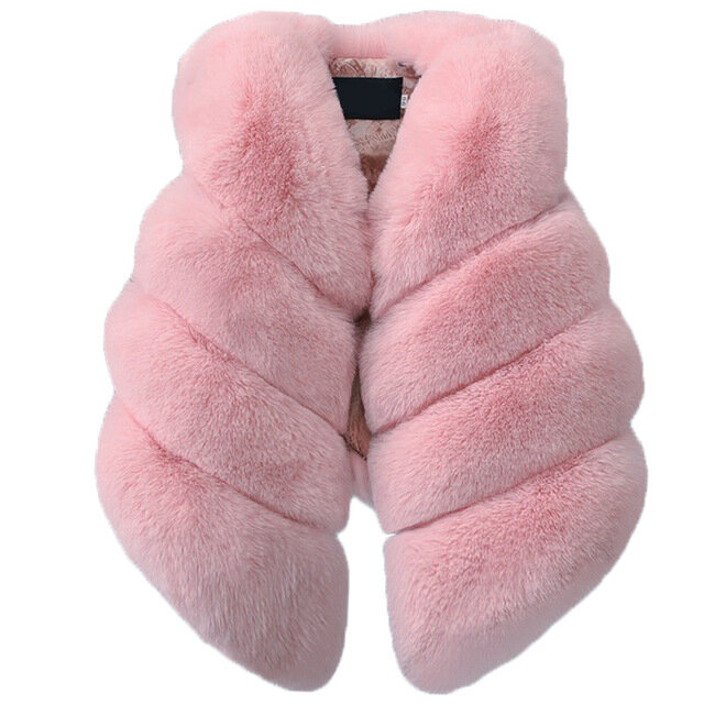 Colete de pele artificial para bebês meninas, casacos quente sem mangas jaqueta para recém-nascidos, roupa agasalho,