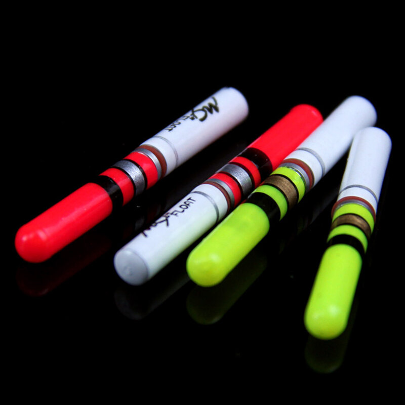 LED Luminous Float Light Sticks, Equipamento de pesca noturna, trabalhar com CR322, CR425, operado a pilhas, verde, vermelho, B276, 10pcs