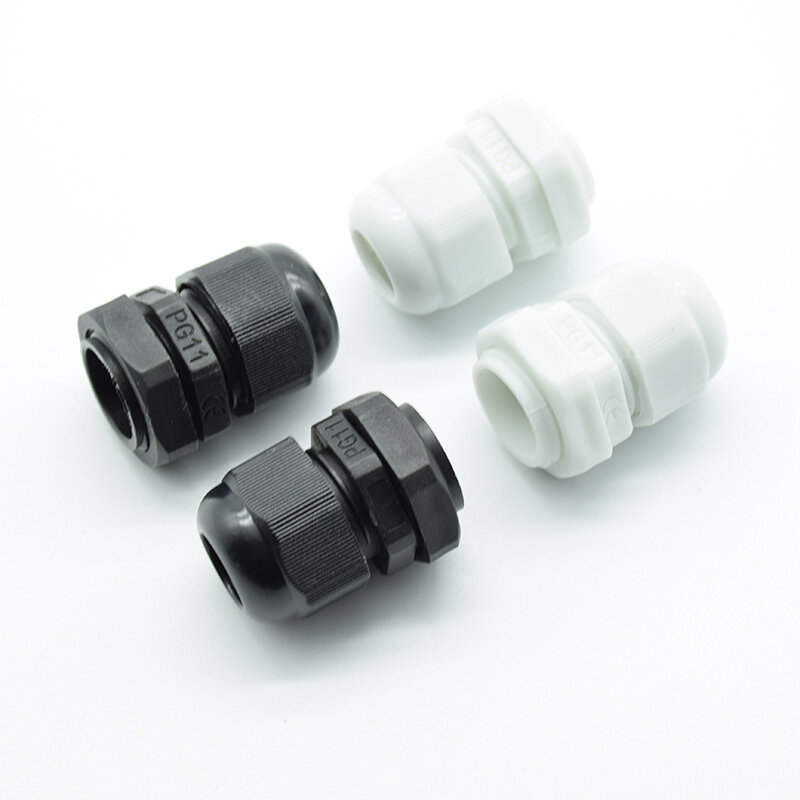 Connecteur de presse-étoupe en plastique en nylon étanche, blanc et noir, IP68ical7 ical9 ical11 ical13.5 ical16 pour câble métallique 3-6.5mm-14mm, 10 pièces