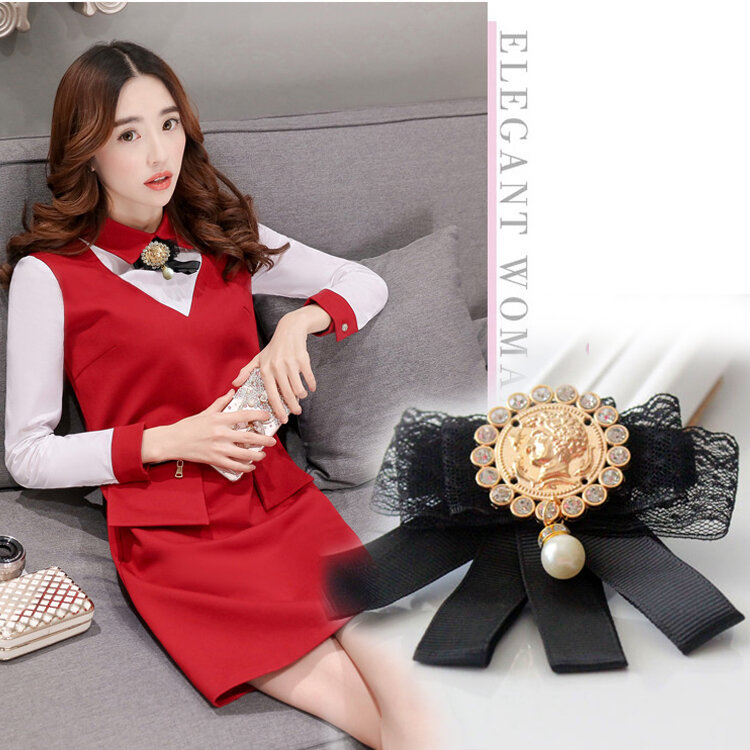 Gratis Verzending Nieuwe Mannelijke Mode Man Koreaanse Kleding Wilde Kristal Overhemd Stropdas Knoop Broche Hals Decoratie Vrouwelijke Stof Boog tie