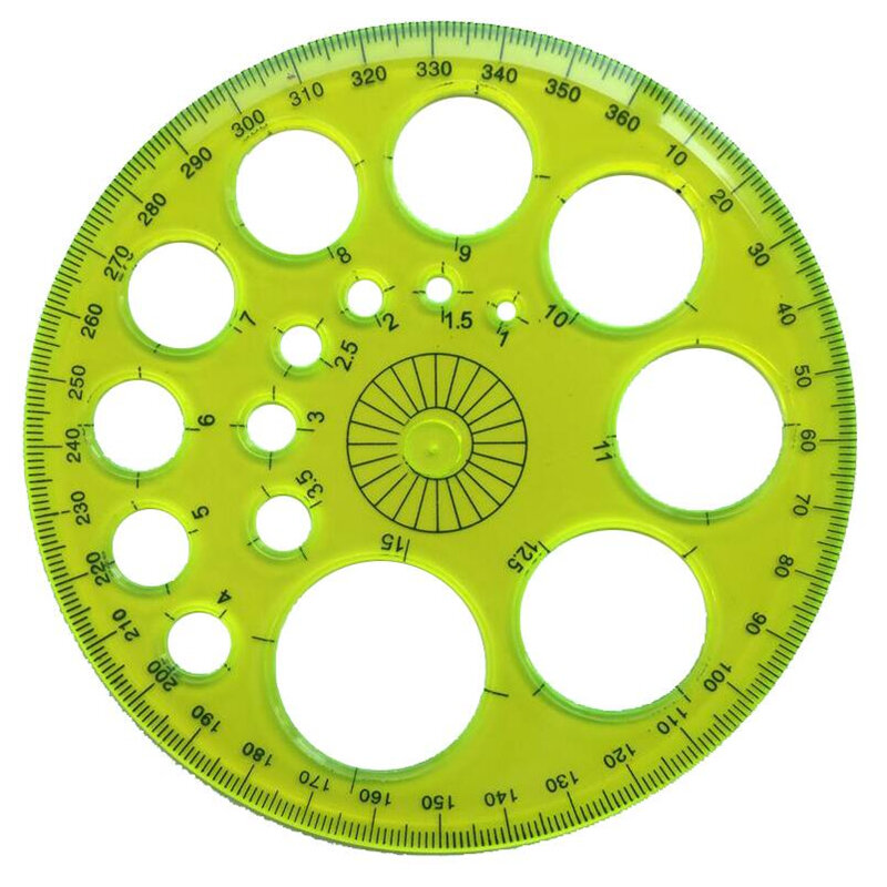 High Grade Circular Patchwork Régua, Opcional Quatro Cores, 11,5 cm, 360 Graus, Azul, Vermelho, Verde, Amarelo, 1 Pc Diâmetro Do Pé, Atacado