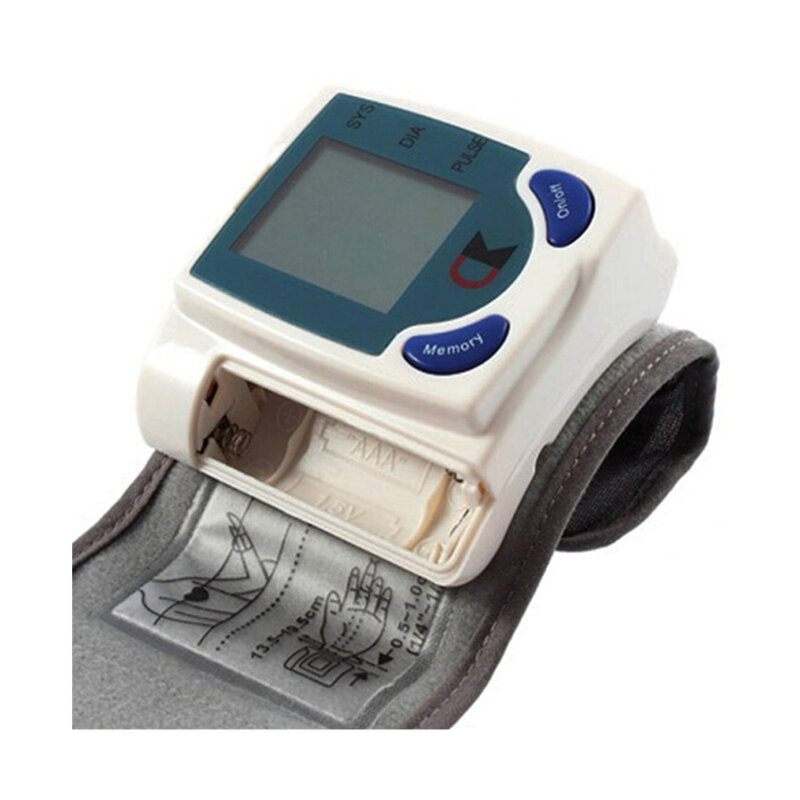 Hogar médico presión arterial de muñeca Monitor LCD Digital tonómetro automático esfigmomanómetro tensiómetro Bp de Metro