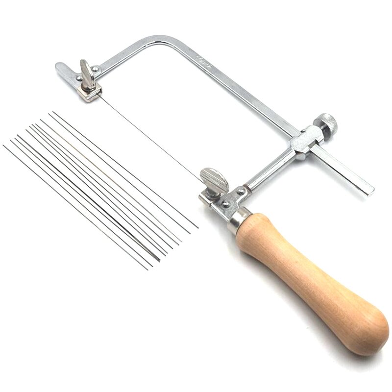 Nministériels d de scie réglable professionnel avec manche en bois, cadre de scie à bijoux, outils à main