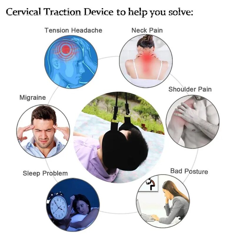 2019 Moda Respirável Rede Cabeça Portátil Dispositivo de Tração Cervical Alinhamento Postura Apoio Sem Cheiro Massager da Garganta