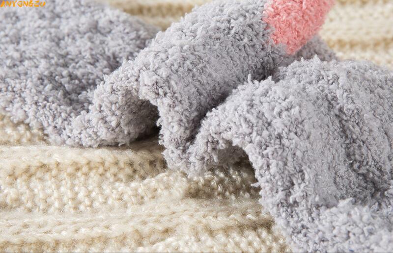 Anyongzu-Calcetines de terciopelo de Invierno para mujer, medias gruesas de Cachemira, cálidos, toalla para dormir, 3 pares