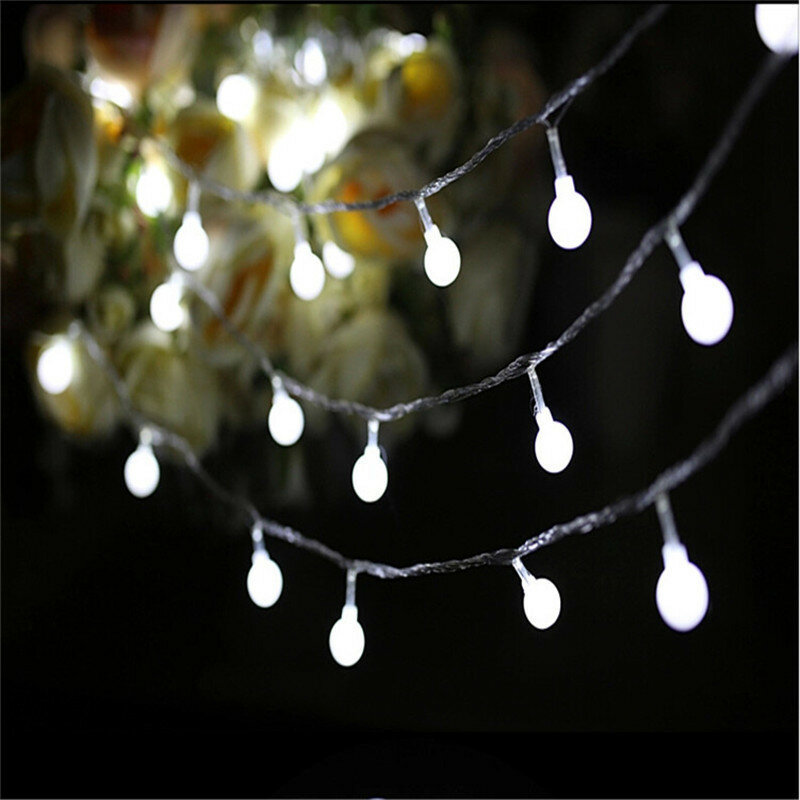 Luzes led string com 40led bola ac220v decoração do feriado da ue lâmpada festival de natal em casa iluminação ao ar livre
