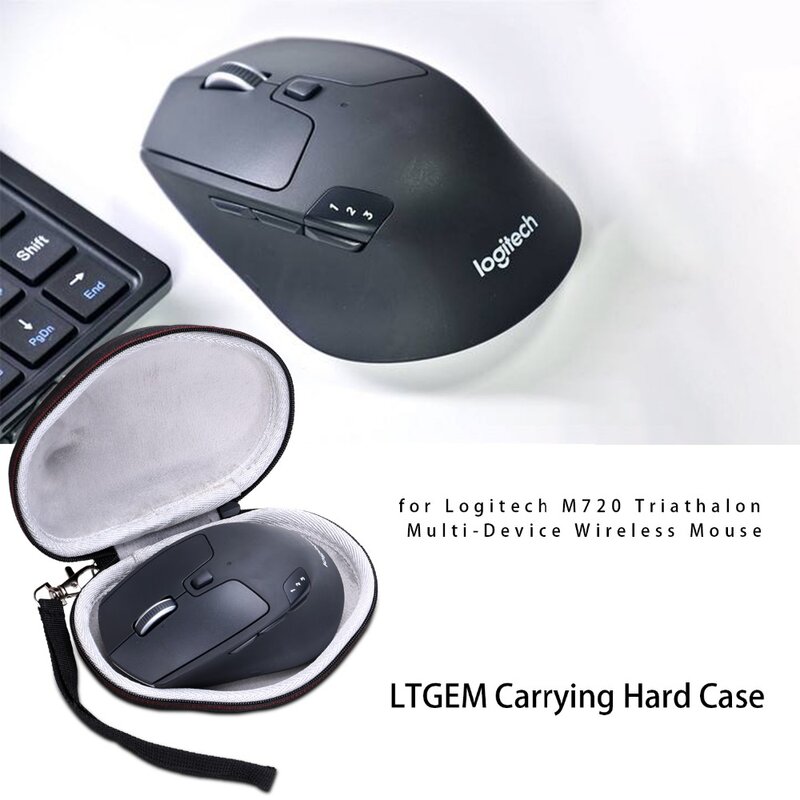 LTGEM-funda rígida de EVA para ratón inalámbrico multidispositivo Logitech M720 Triathalon, bolsa de almacenamiento protectora de viaje
