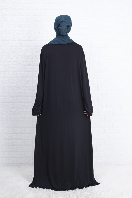 Muslim Dress Women Loose Red Blue Black Abaya Dubai Long Robe Tunic Kimono Jubah Middle East Arab Hijab Islamic Clothing