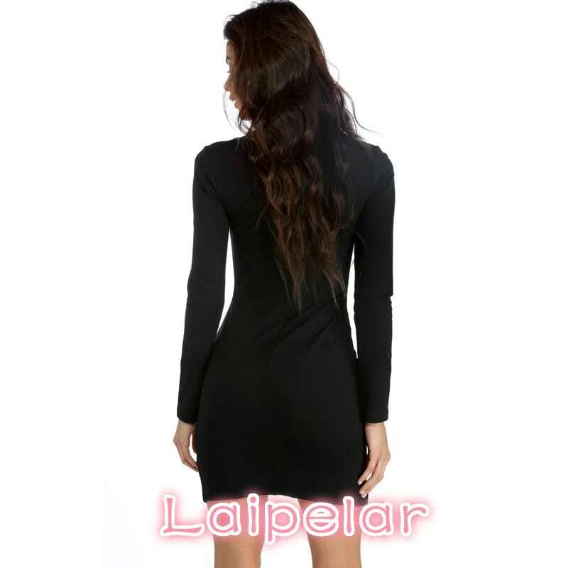 Sexy Women Full Sleeve Hollow Out Clothes Sheath Solid Color Laipelar