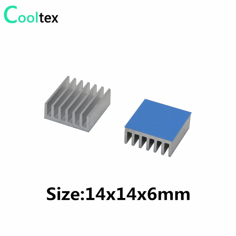 Disipador de calor de aluminio para impresora 3D, radiador de refrigeración para Chip electrónico IC, Raspberry PI con cinta conductora térmica
