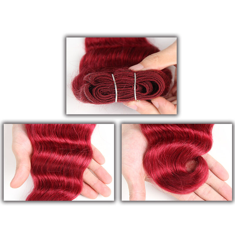Гладкие натуральные волнистые волосы Red Burg 99J 6 # P1B/30 натуральный цвет 1 шт. только бразильские волнистые пряди волос, сделка, волосы Remy