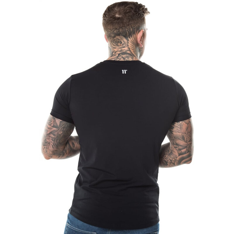 2019 11 degrés hommes col rond à manches courtes slim veste section mince couleur unie coton imprimé été hommes fitness t-shirt hommes