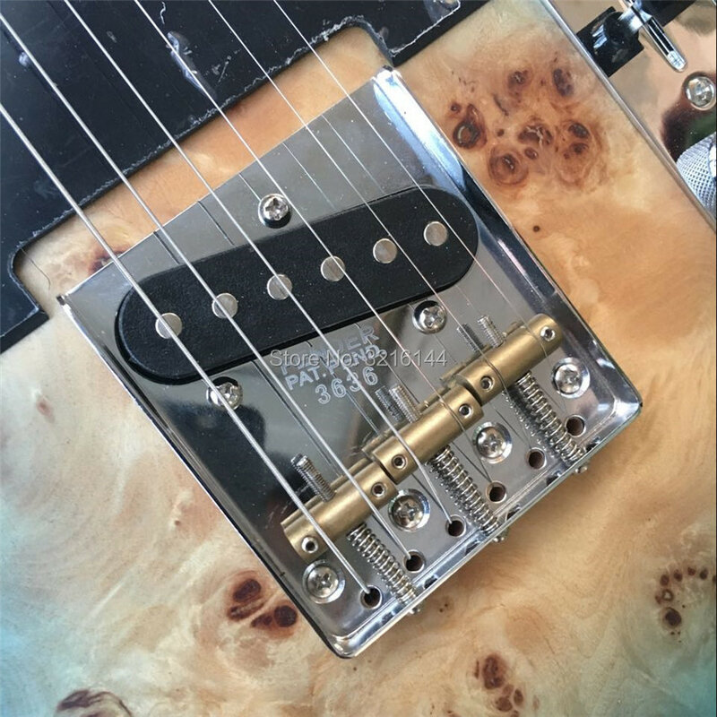 Guitarra eléctrica con borde azul, instrumento musical con corteza de árbol, color negro, disponible, envío gratis
