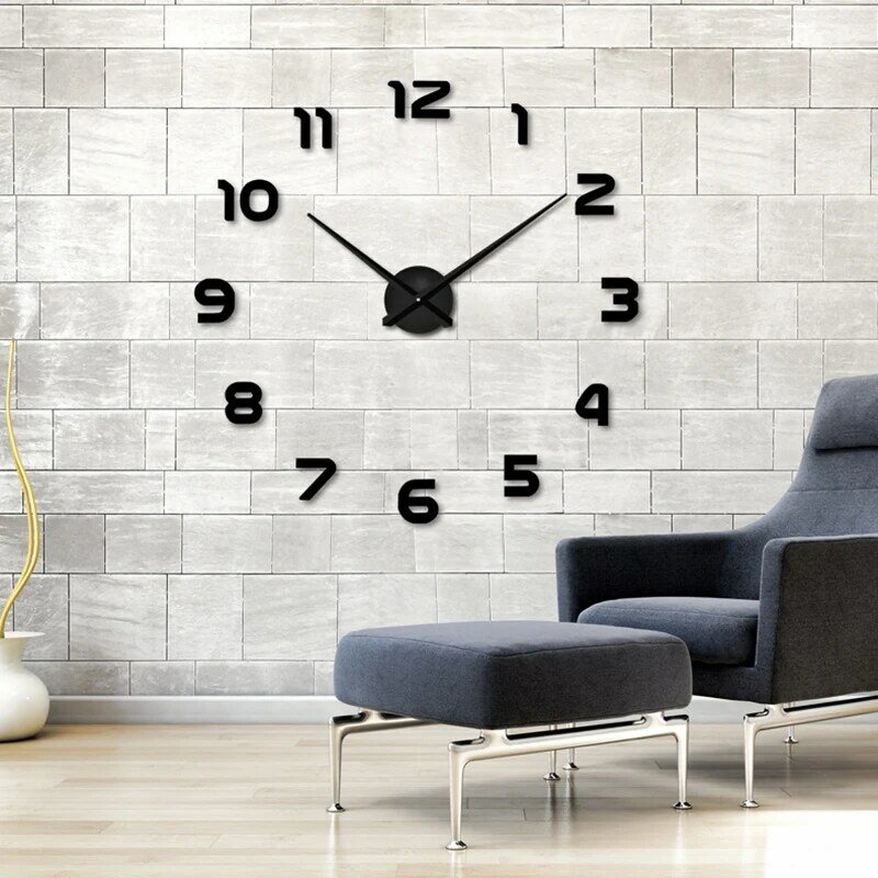 2017 Nueva decoración del Hogar del reloj de pared grande reloj de pared del espejo diseño moderno de gran tamaño relojes de pared bricolaje etiqueta de la pared única regalo