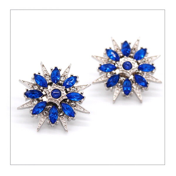 Shiny Crystal Zircons Earrings Bling Star Shape Earring Colourful Gems Sunflower Earstuds 7 Colors