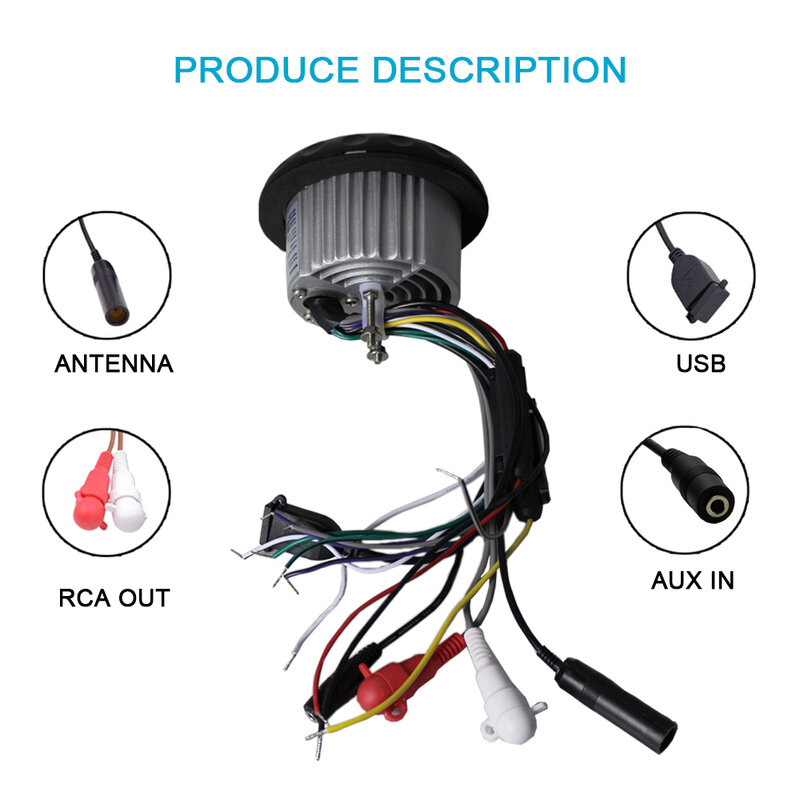 Radio Estéreo impermeable con Bluetooth para motocicleta, receptor AM FM, Cargador USB, reproductor MP3, AUX, RCA, para coche, SPA, ATV, UTV