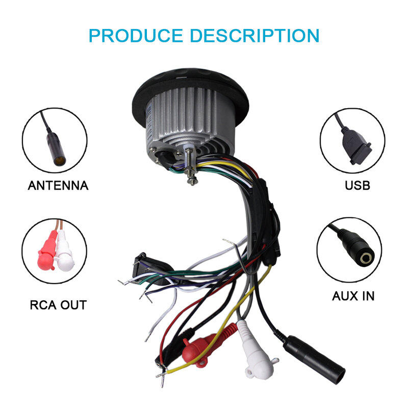 รถจักรยานยนต์รถจักรยานยนต์กันน้ำวิทยุบลูทูธสเตอริโอเสียง AM FM USB Charger MP3 AUX RCA สำหรับรถสปา ATV UTV