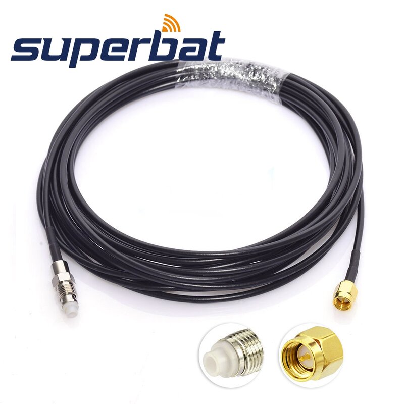 Superbat Dab/Dab + Autoradio Antenne Fme Plug Naar Sma Mannelijke Rg174 Kabel 500Cm Voor Auto Dab