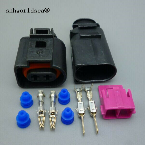 Shhworldsea 1pcs automotive wiring harness connector 1J0973722 8D0973822 electrical horn plug 1J0 973 722 1717692-1 8D0 973 822