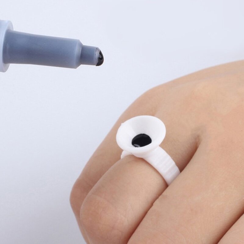 100Pcs anello permanente monouso per trucco senza divisore inchiostro per tatuaggio supporto per pigmenti tazza taglia S/M/L