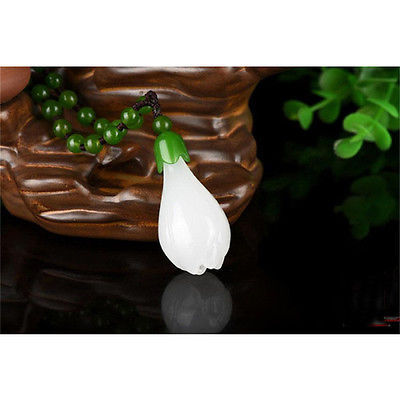 Neue Dame Gesundheit Magnolia Blume Natürlicher Jadeit Elegante Halskette Schmuck
